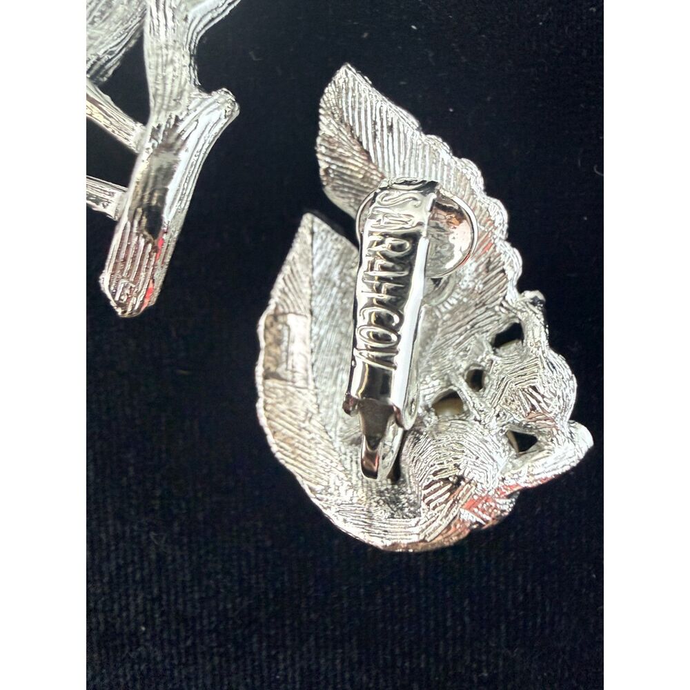Vintage 1963 Sarah Coventry Silvery Splendor Brooch & Earrings Set - Picture 7 of 10
